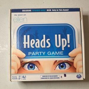 ELLEN Degeneres party head piece and card game. Never played